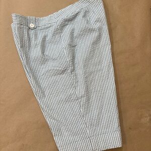 Judith Hart Seersucker Striped Blue, White, and Black Shorts Size 16